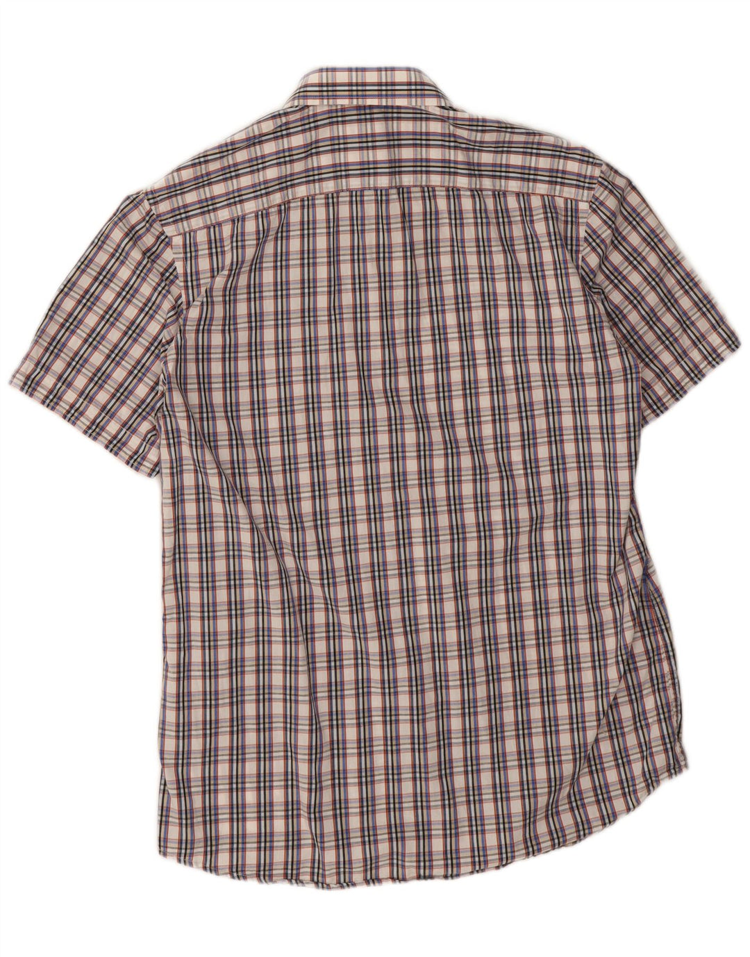 Carrera Mens Short Sleeve Shirt Medium Grey Check Cotton