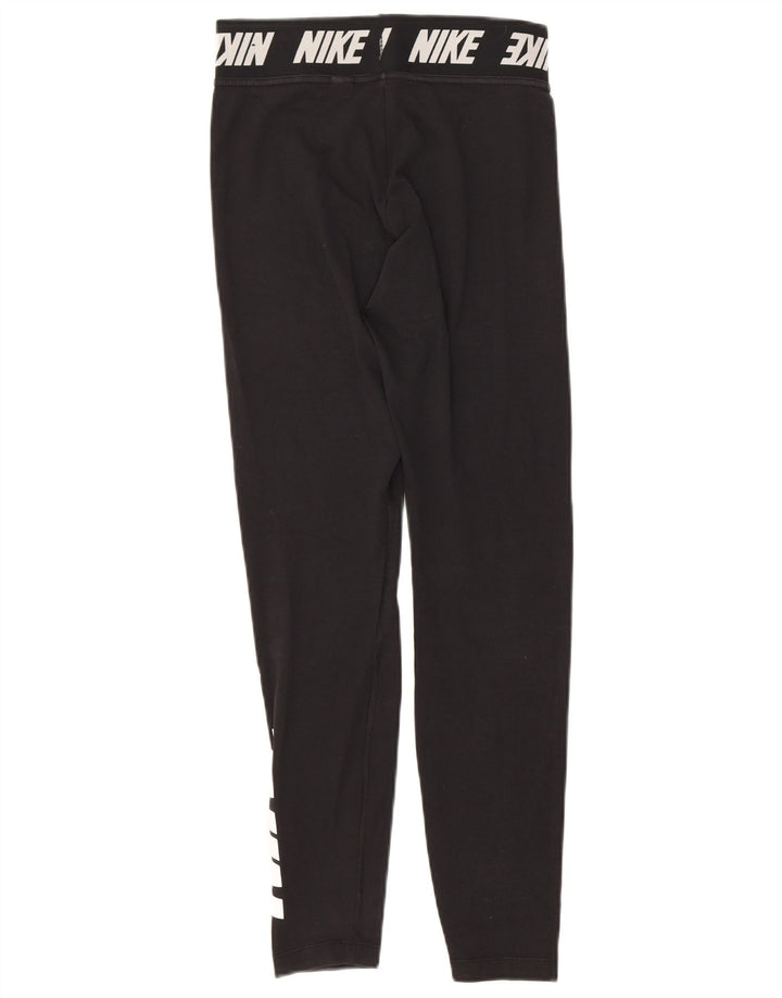Nike Womens Graphic Leggings UK 8 Small  Black Cotton