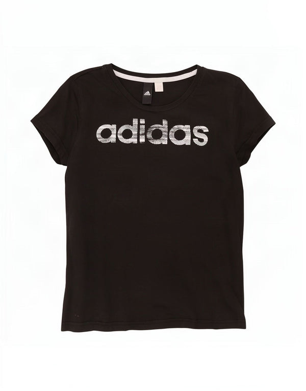 Adidas T-shirt graphique pour femme UK 12 Noir moyen