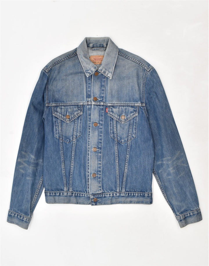 LEVI'S Womens Denim Jacket UK 14 Large Blue Cotton