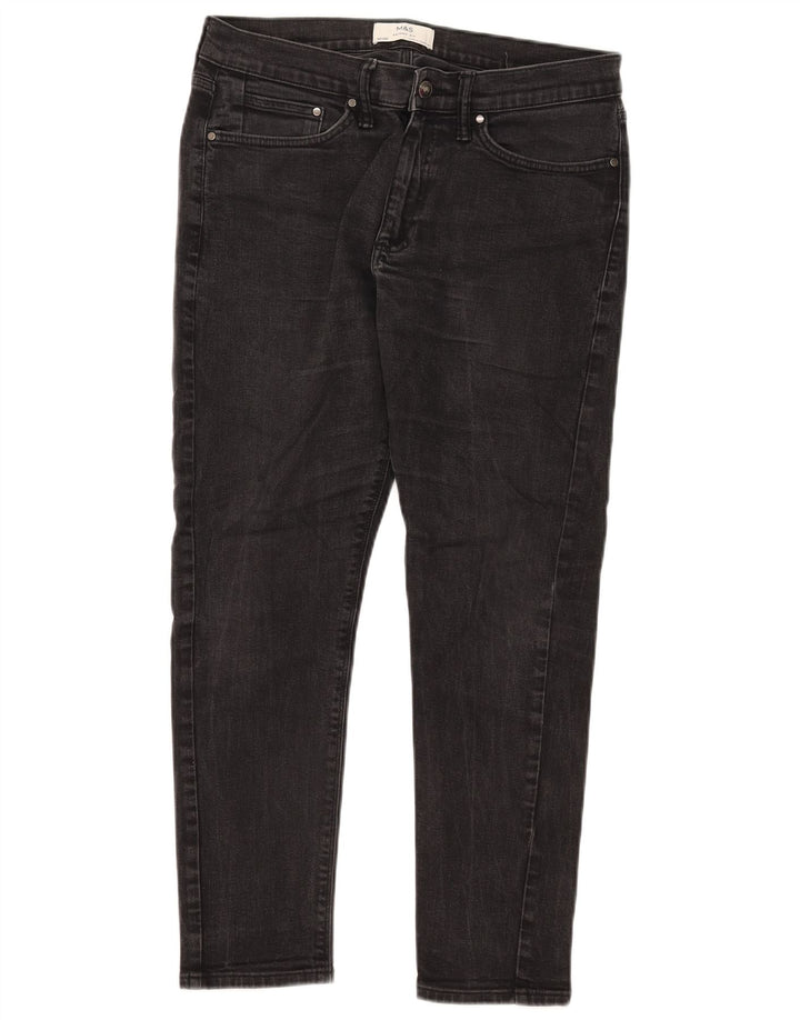 Marks & Spencer Mens Skinny Jeans W32 L29 Black Cotton