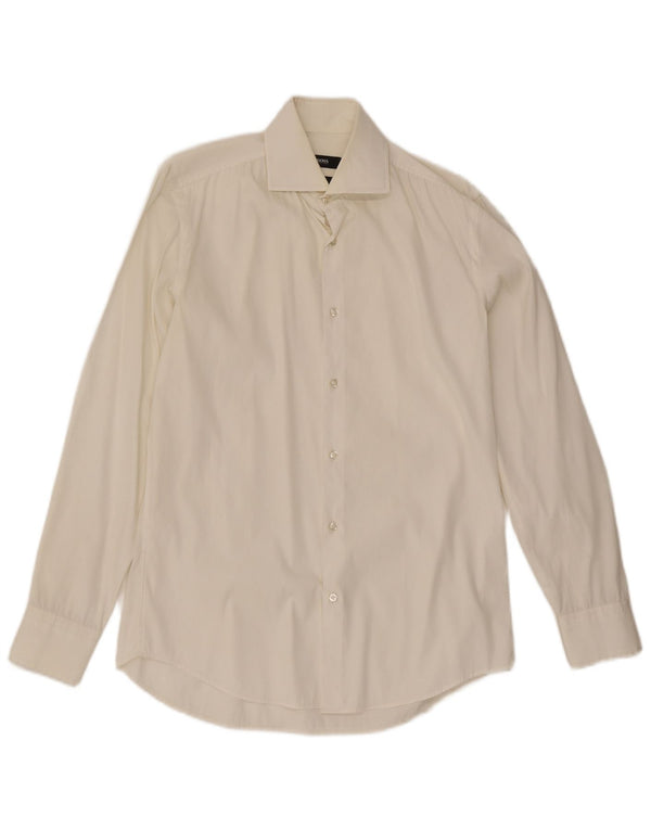 Hugo Boss Mens Slim Fit Shirt Medium Off White