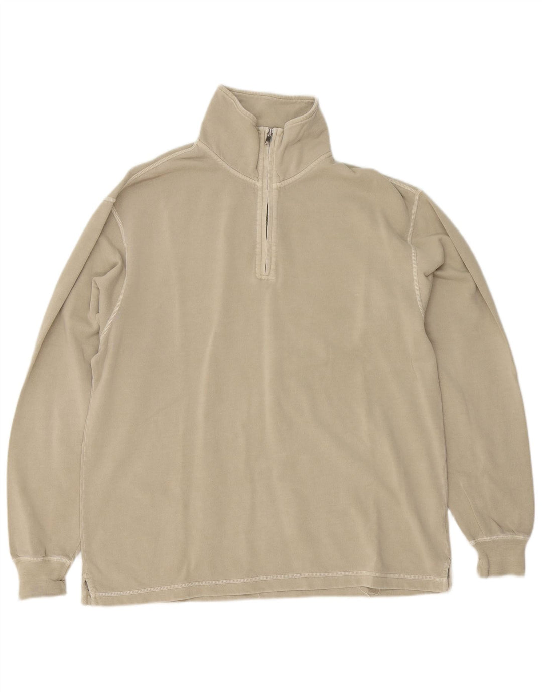 Lands End Herre Regular Fit Sweatshirt med lynlås i DK 38/40 Medium Beige