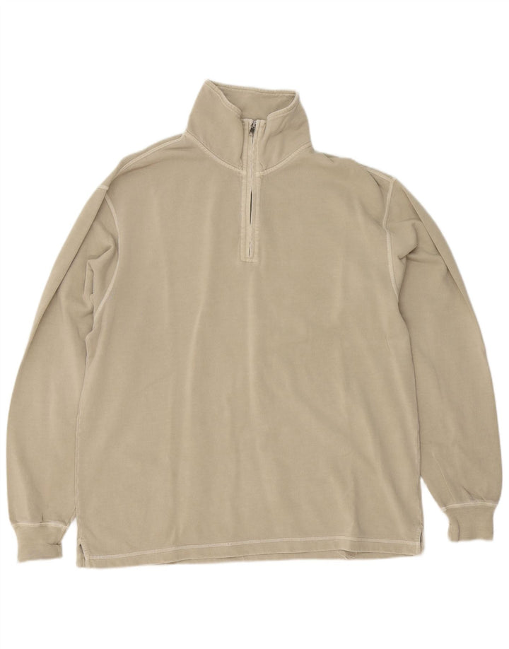 Lands End Herre Regular Fit Sweatshirt med lynlås i DK 38/40 Medium Beige