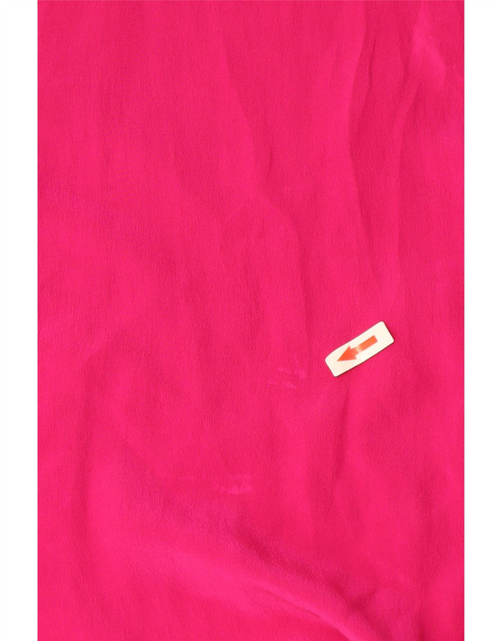 Vintage Womens Blouse Top UK 16 Large Pink Silk