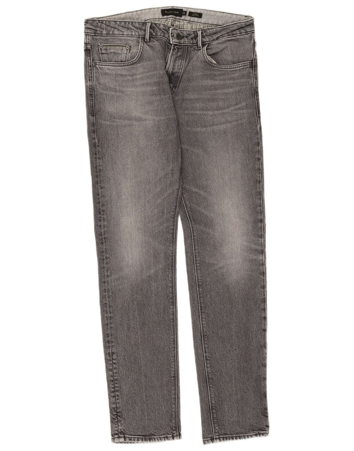 Massimo Dutti Mens Slim Jeans EU 42 Large W32 L32 Grey Cotton