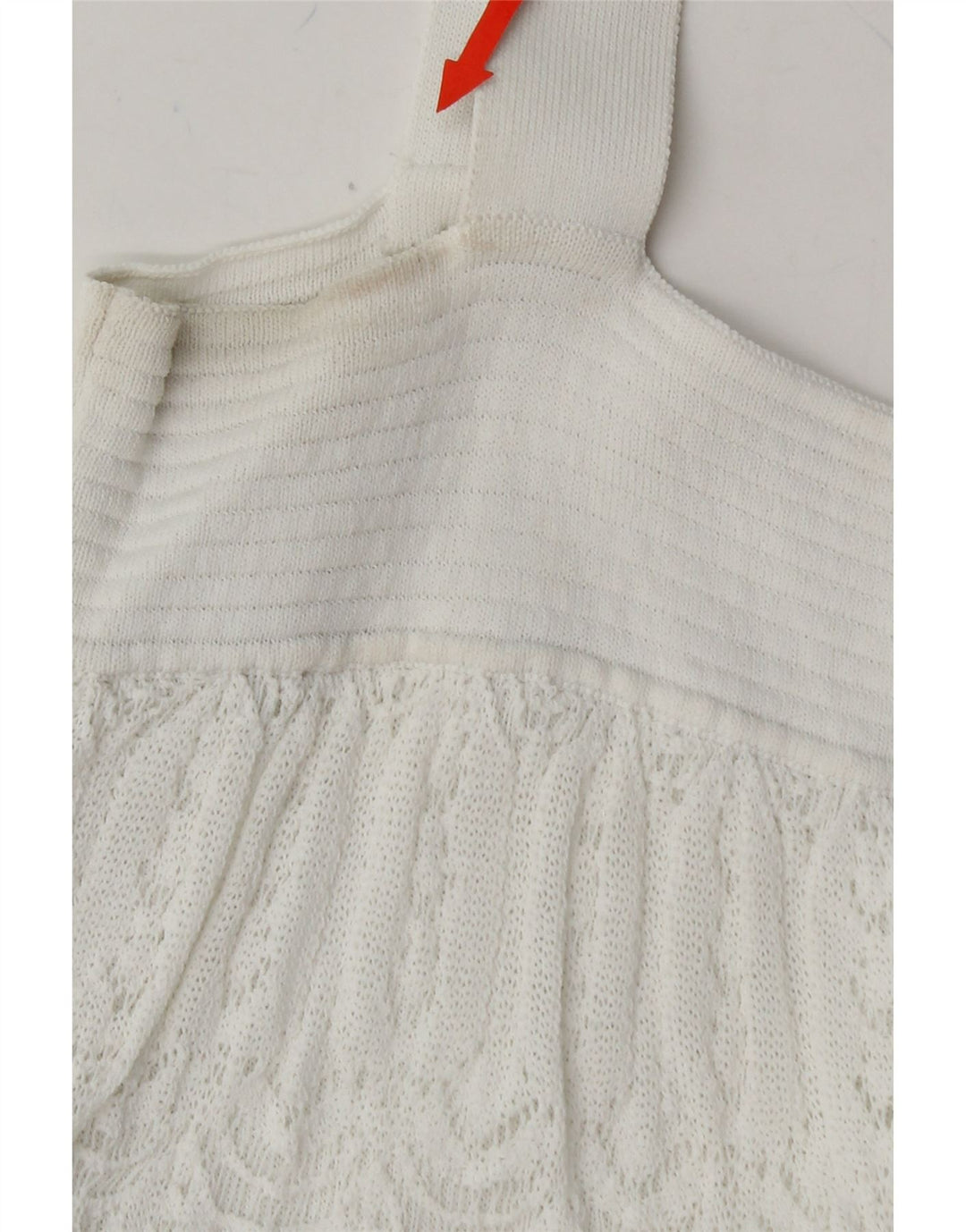 RELISH Womens Knit Cami Top UK 14 Large White Viscose Vintage Relish and Second-Hand Relish from Messina Hembry 