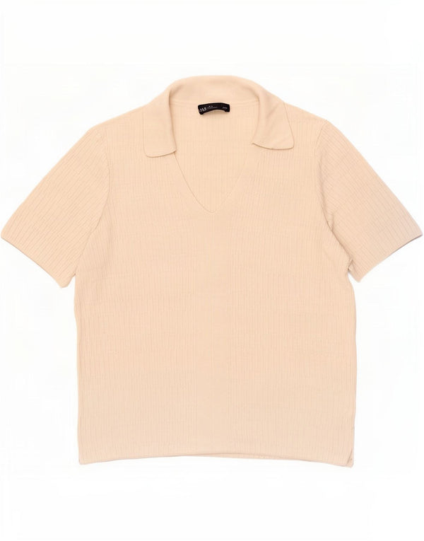 Tricou polo pentru femei Marks & Spencer UK 14 Medium Beige Viscose