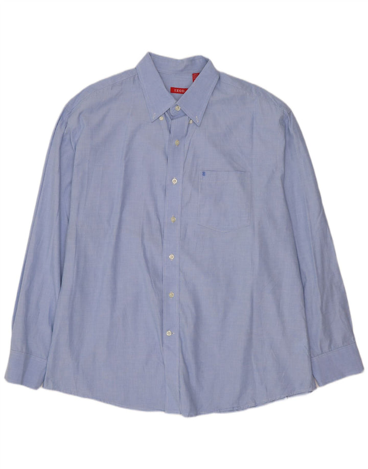 IZOD Mens Shirt XL Blue Cotton