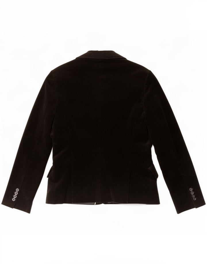 Zara Womens 2 Button Corduroy Blazer Jacket EU 42 Large Black Cotton