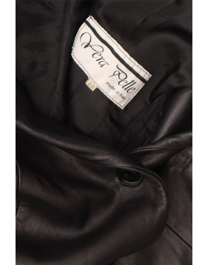 VINTAGE Womens Leather Jacket IT 48 XL Black Leather Vintage Vintage and Second-Hand Vintage from Messina Hembry 