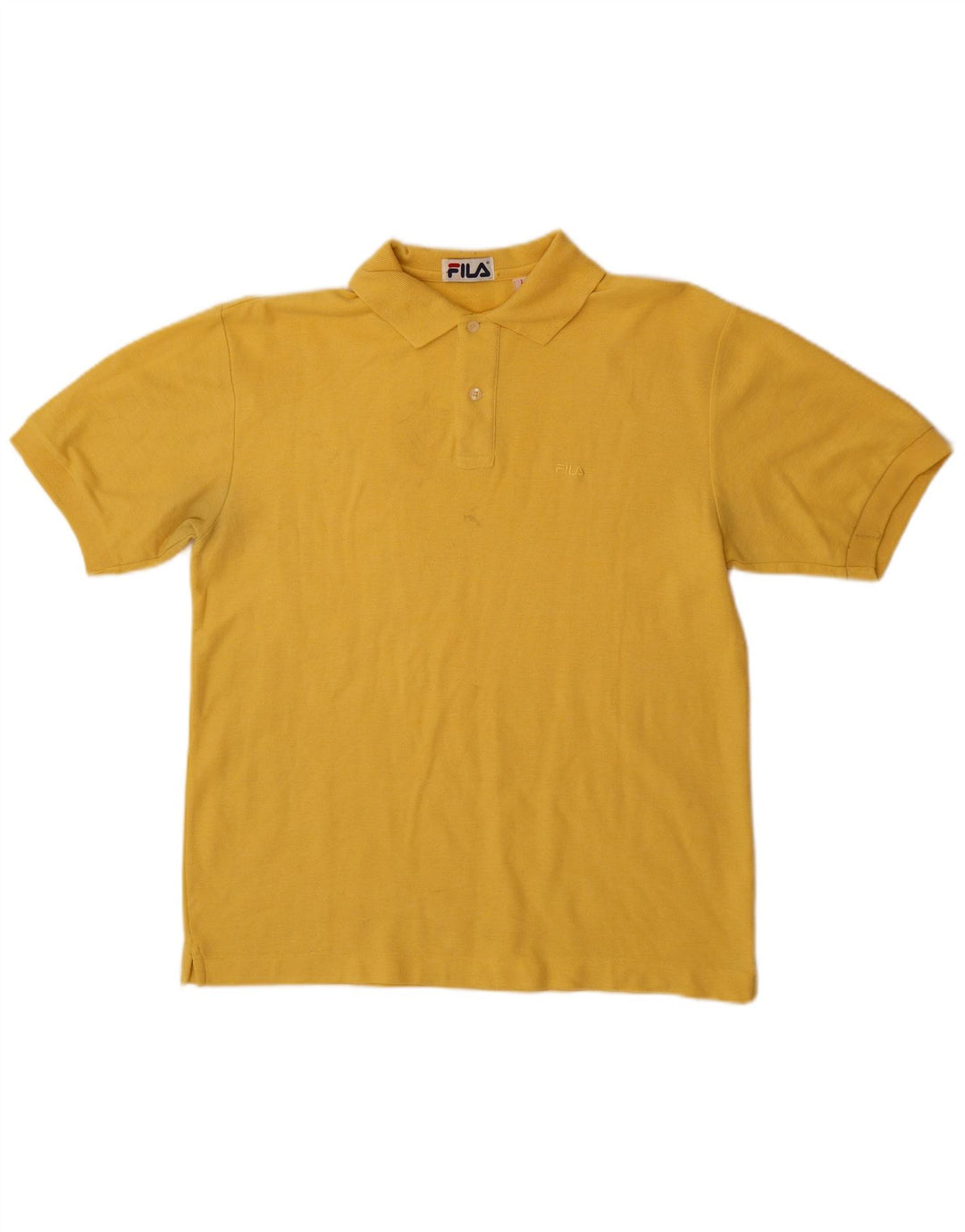 Fila Mens Polo Shirt IT 48 Medium Yellow Cotton
