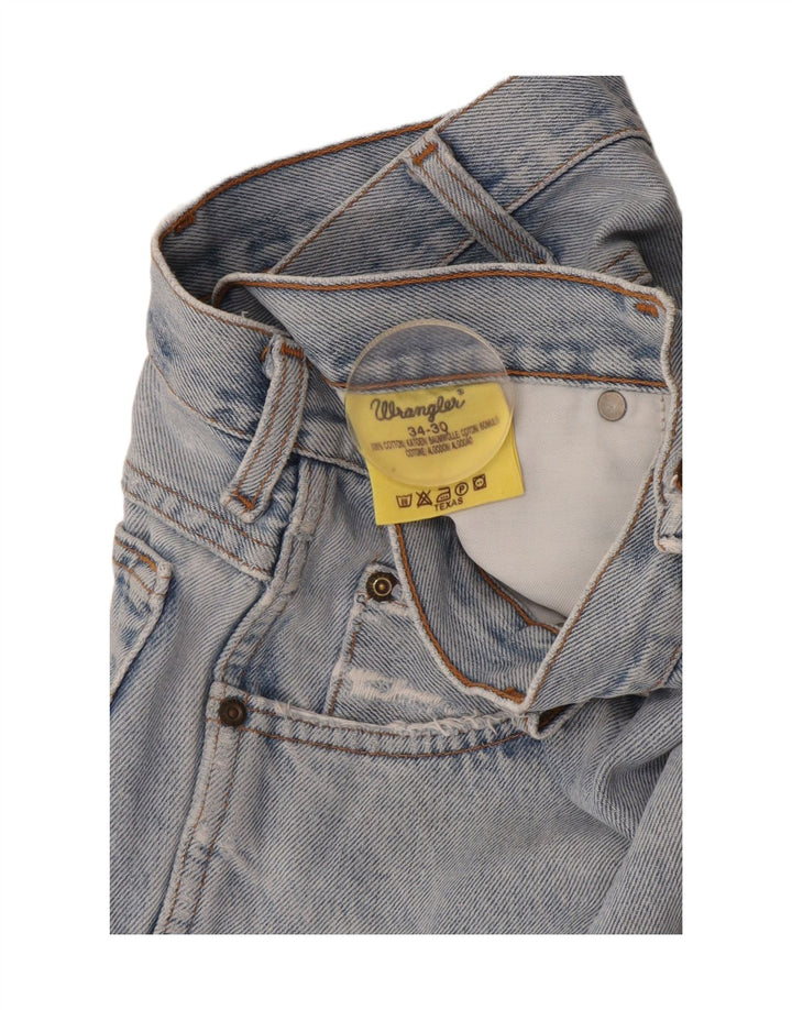 Wrangler Mens Straight Jeans W34 L30 Blue Cotton