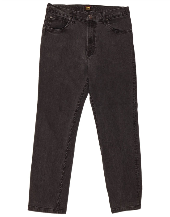 Lee Mens Brooklyn Straight Jeans W34 L30 Black Cotton