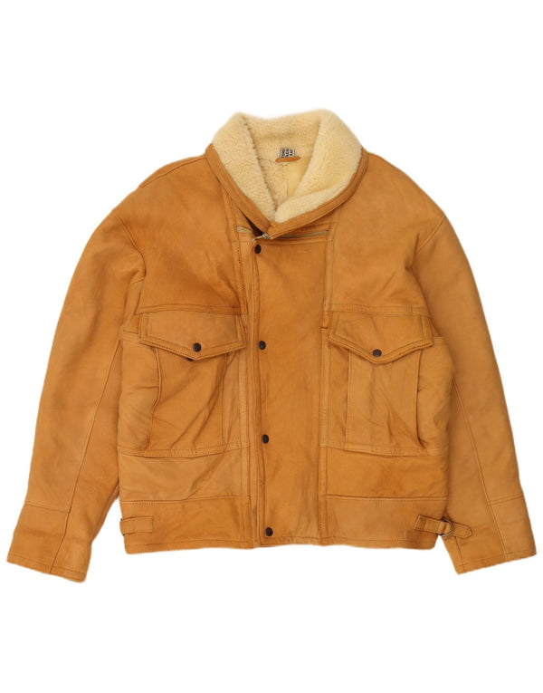 Giacca in shearling vintage da uomo UK 40 Shearling beige grande