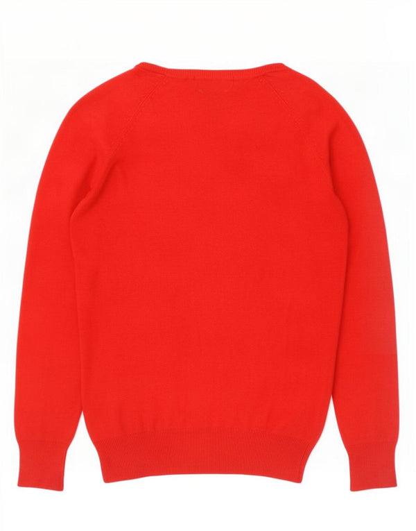Zara Damen-Cardigan-Pullover UK 12 Mittelrote Baumwolle