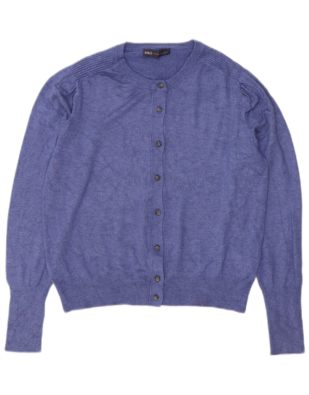 Maglione cardigan da donna Marks & Spencer UK 12 Viscosa blu medio