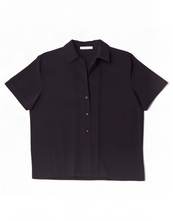 Jacques Vert Chemisier à manches courtes pour femme UK 20 2XL Bleu marine Polyester