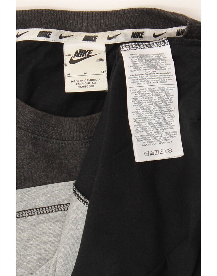 Nike Mens Graphic T-Shirt Top Medium Black Colourblock Cotton