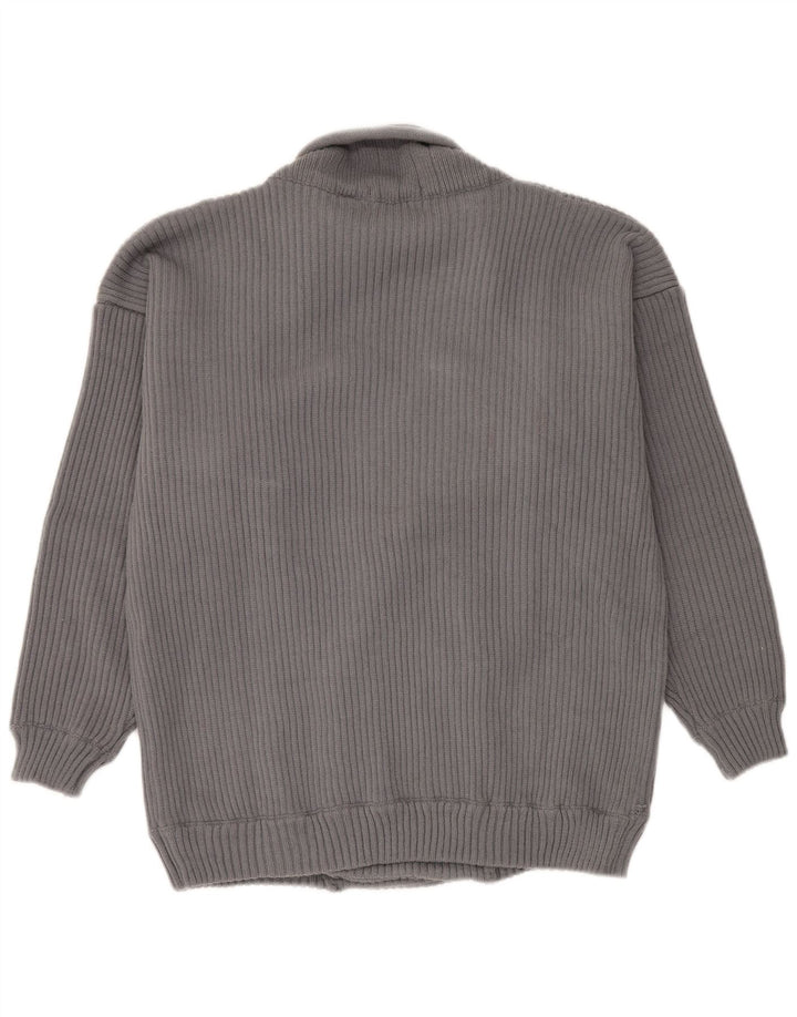 Vintage Mens Cardigan Sweater XL Grey