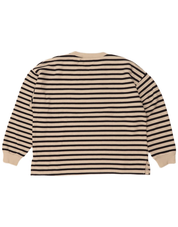 Pulover supradimensionat pentru femei Zara UK 14 Mediu în dungi alb catifelat