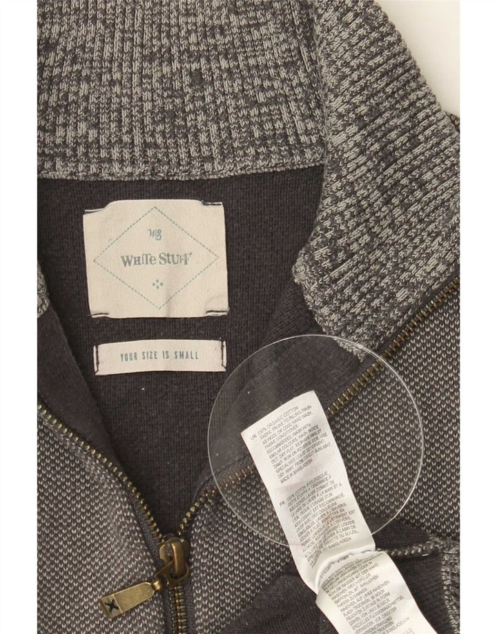 White Stuff Mens Cardigan Sweater Small Grey Cotton