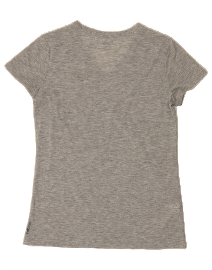 EDDIE BAUER Womens T-Shirt Top UK 12 Medium Grey Polyester Vintage Eddie Bauer and Second-Hand Eddie Bauer from Messina Hembry 