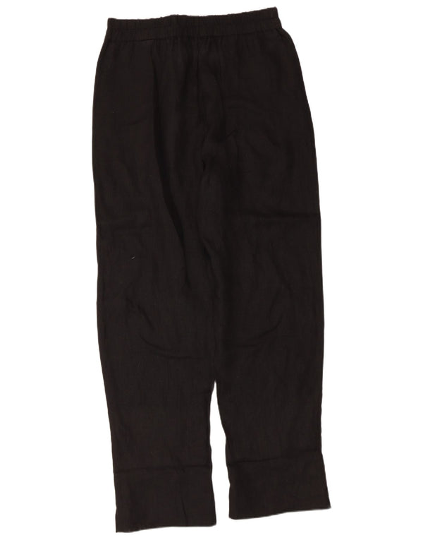 Zara Womens High Waist Straight Casual Trousers Large W30 L30 Black