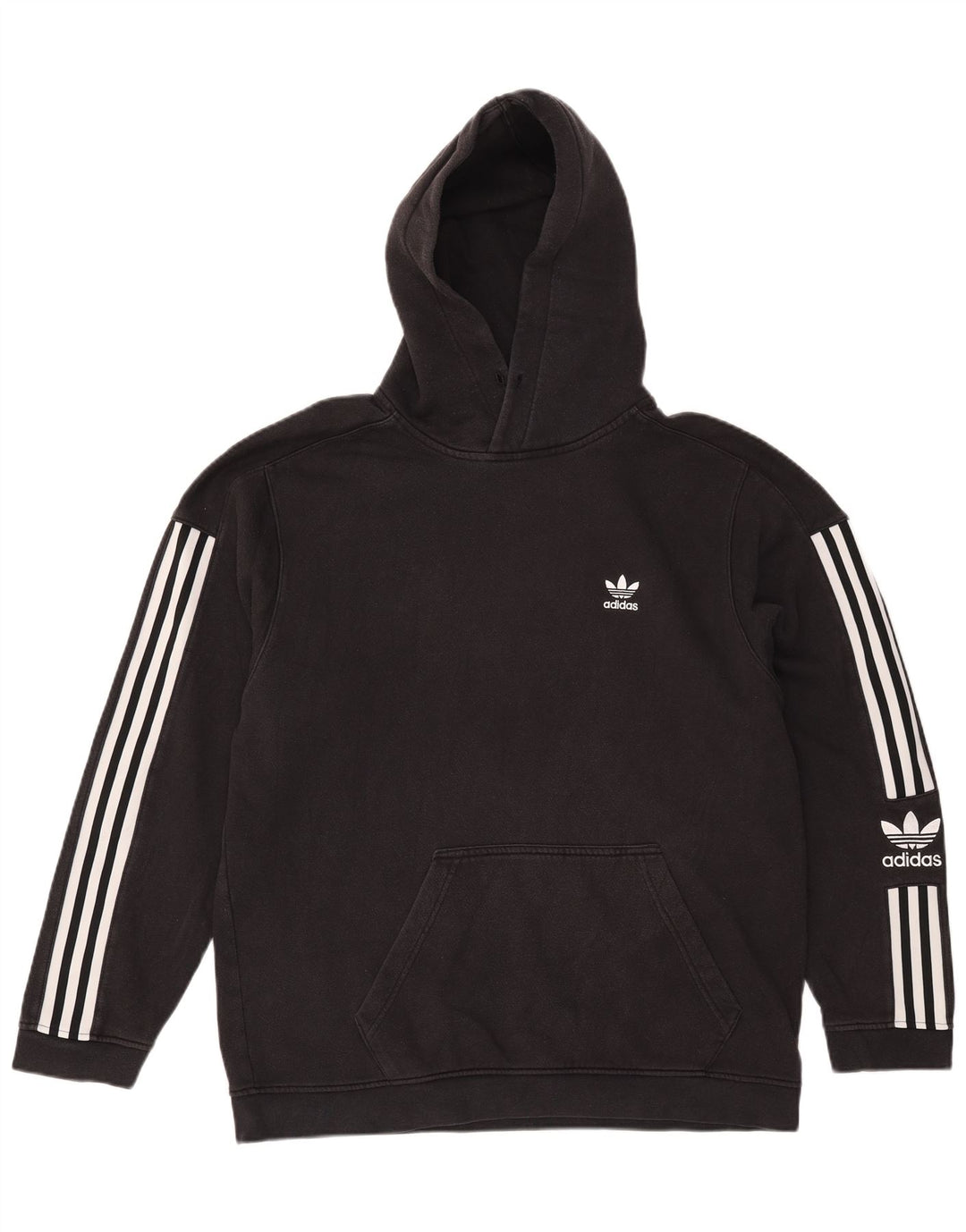 Adidas Mens Hoodie Jumper Medium Black Cotton
