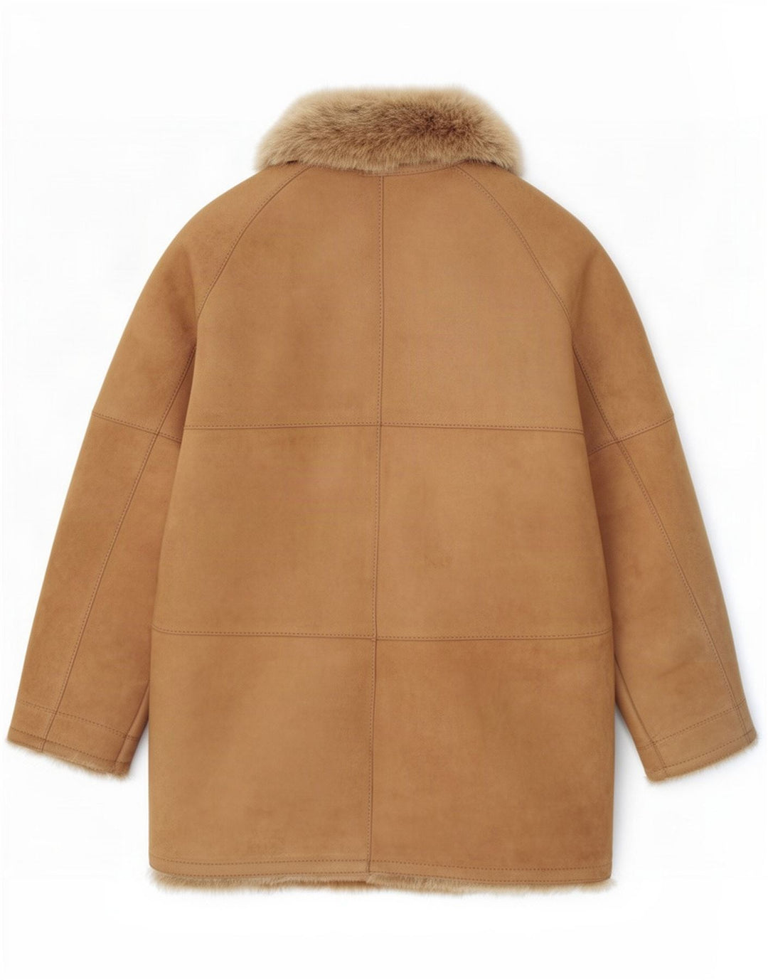 Chaqueta de piel de oveja vintage para mujer UK 44 Medium Beige