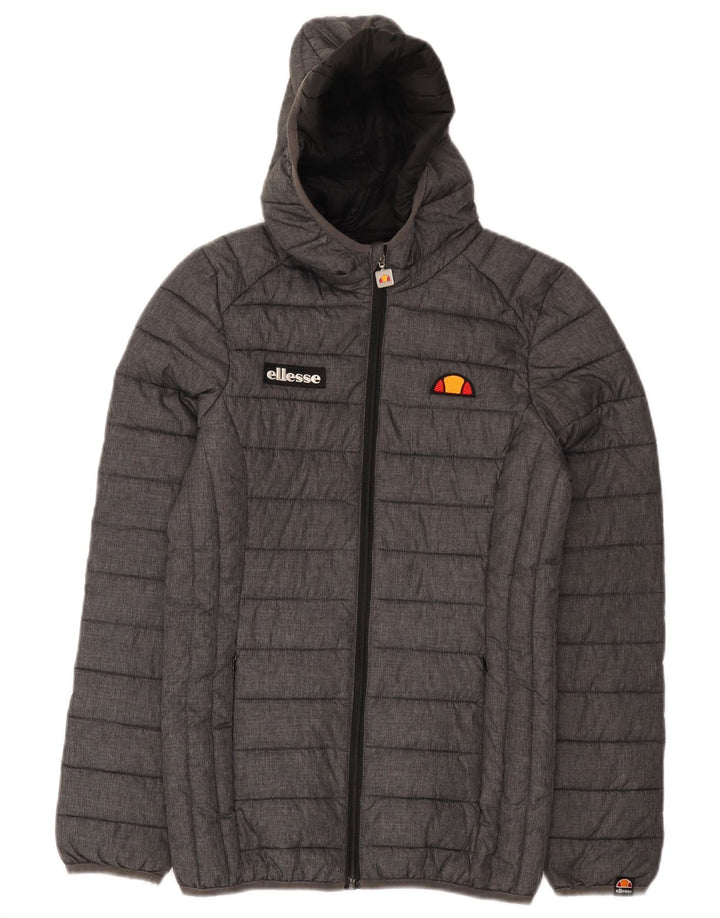 Ellesse Womens Hooded Padded Jacket UK 6 XS Grey Nylon