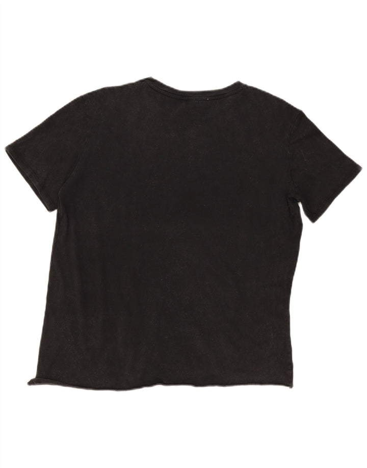 Vintage Womens T-Shirt Top UK 14 Large Black