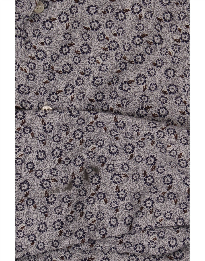 Vintage Mens Shirt Medium Blue Floral