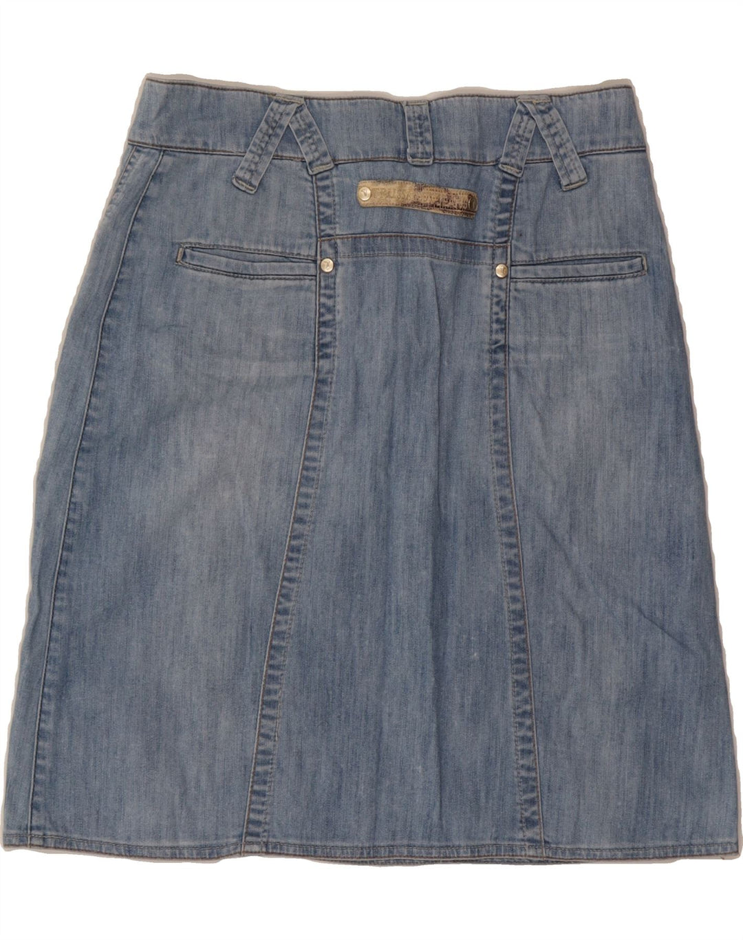 TRUSSARDI Womens Denim Skirt IT 42 Medium W30  Blue Vintage Trussardi and Second-Hand Trussardi from Messina Hembry 