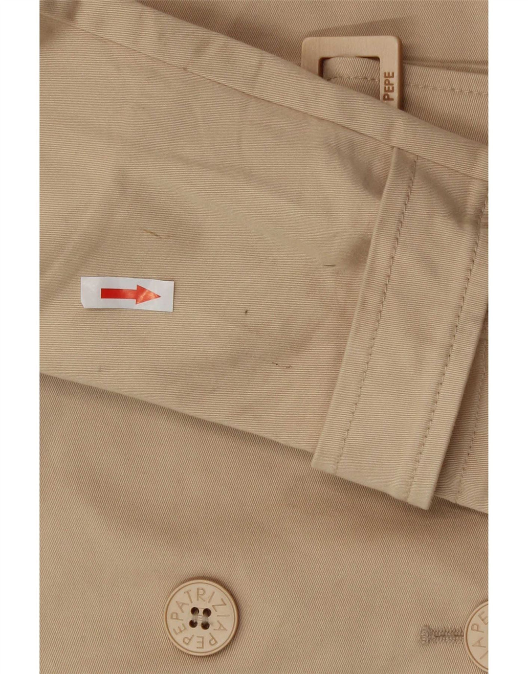 Patrizia Pepe Womens Trench Coat IT 44 Medium Beige Cotton