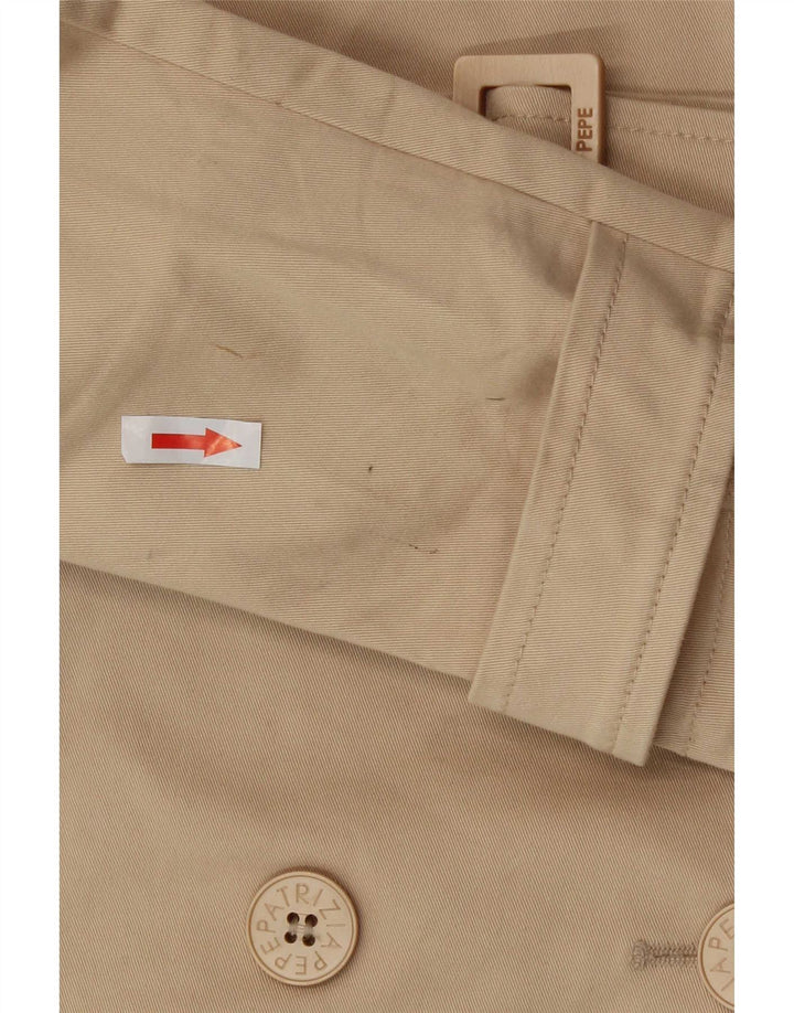 Patrizia Pepe Womens Trench Coat IT 44 Medium Beige Cotton