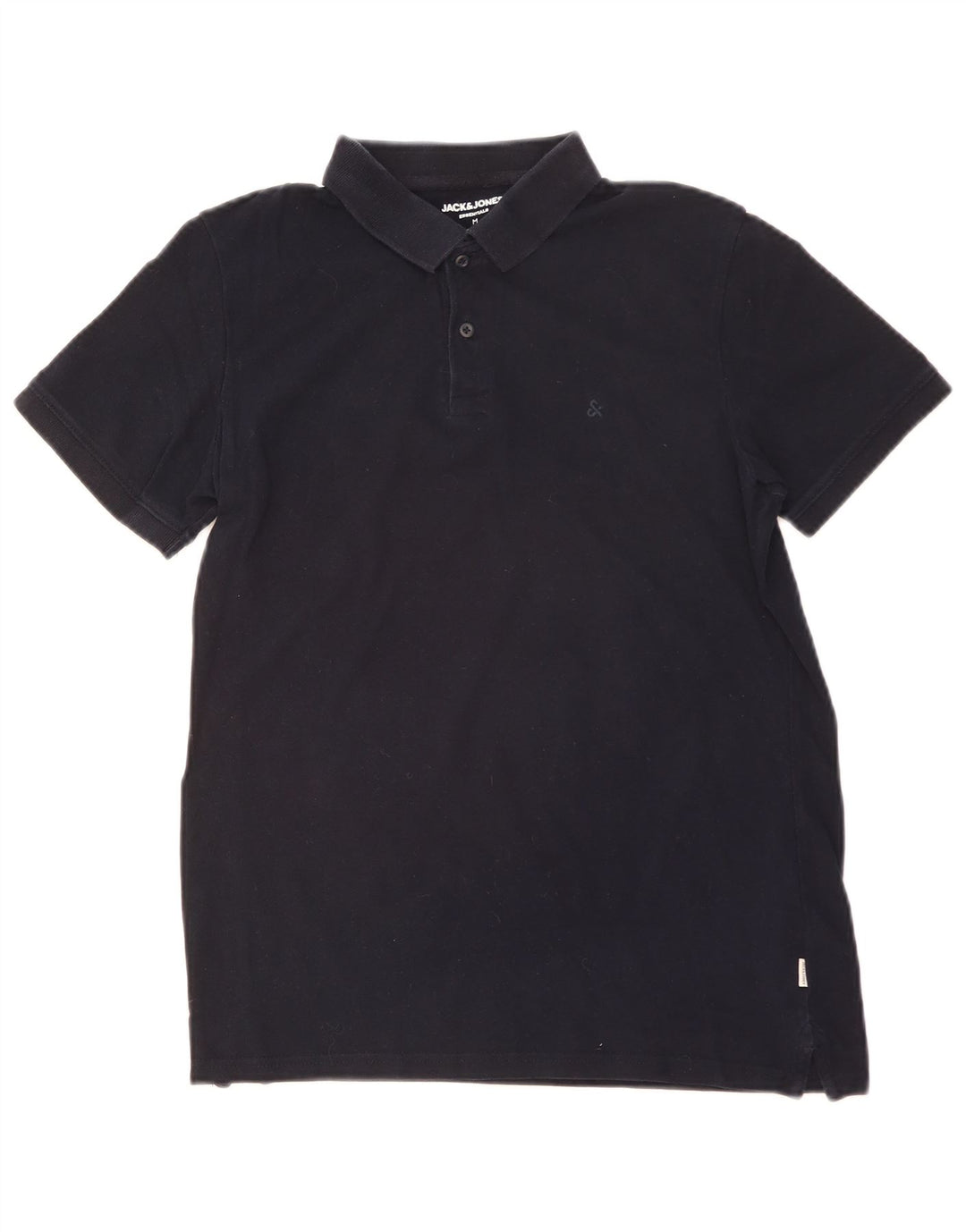 JACK & JONES Mens Polo Shirt Medium Navy Blue Cotton