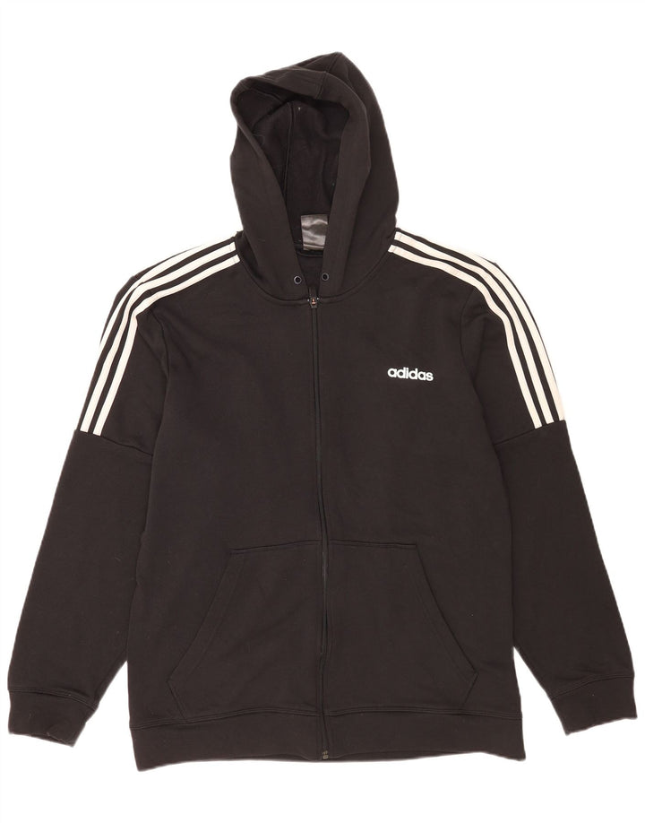 Adidas Mens Zip Hoodie Sweater XL Preto Poliéster