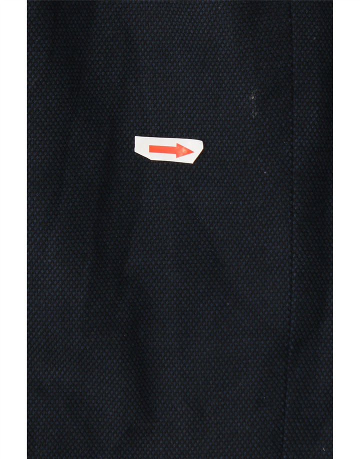 Zara Mens Bomber Jacket UK 42 XL Navy Blue Check Polyester
