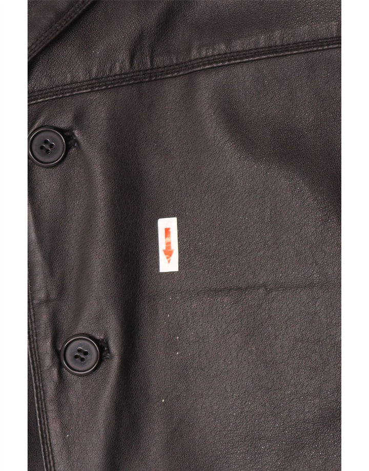 Vintage Herren Lederjacke IT 52 XL Schwarzes Leder