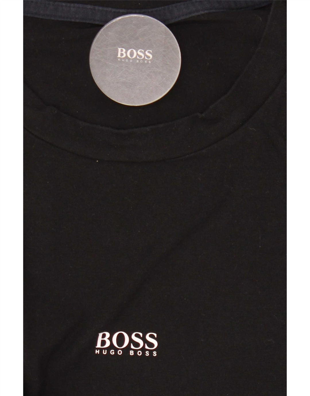 Hugo Boss Mens Top Manga Longa Médio Algodão Preto