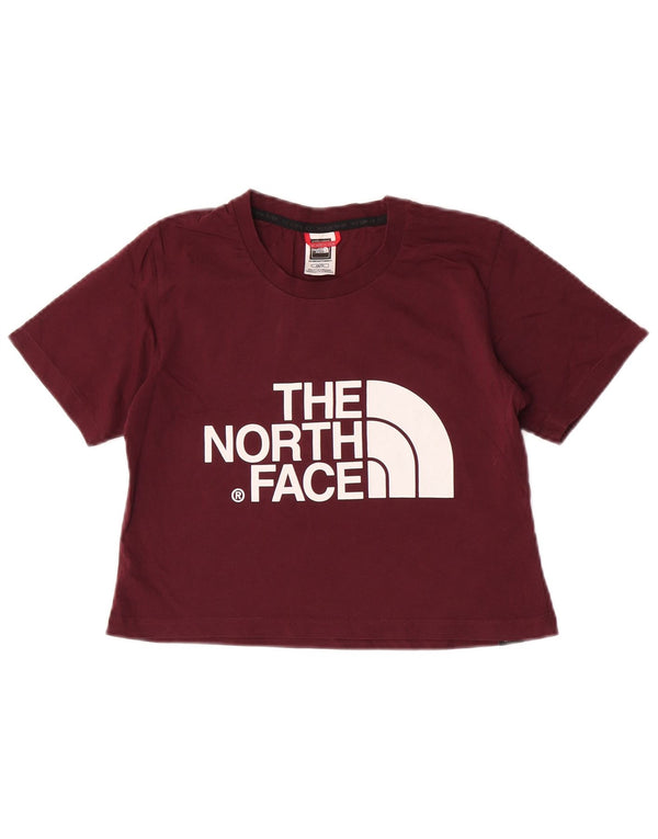 T-shirt grafica corta da donna The North Face Top UK 6 XS Maroon Cotton