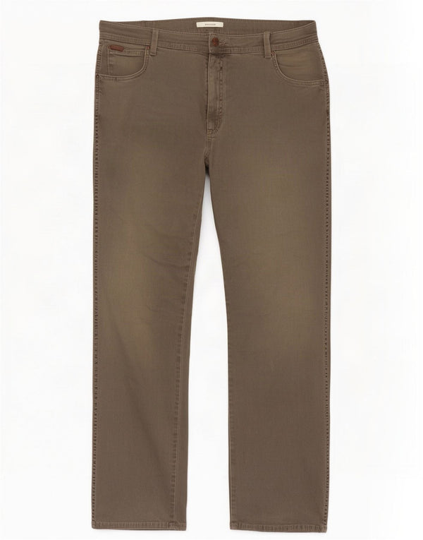 Wrangler Mens Texas Stretch Straight Casual Trousers W40 L32 Grey Cotton