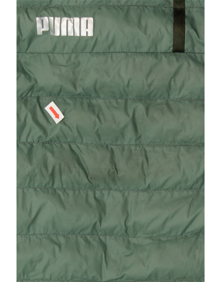 PUMA Womens Hooded Padded Coat UK 16 Large Green Vintage Puma and Second-Hand Puma from Messina Hembry 
