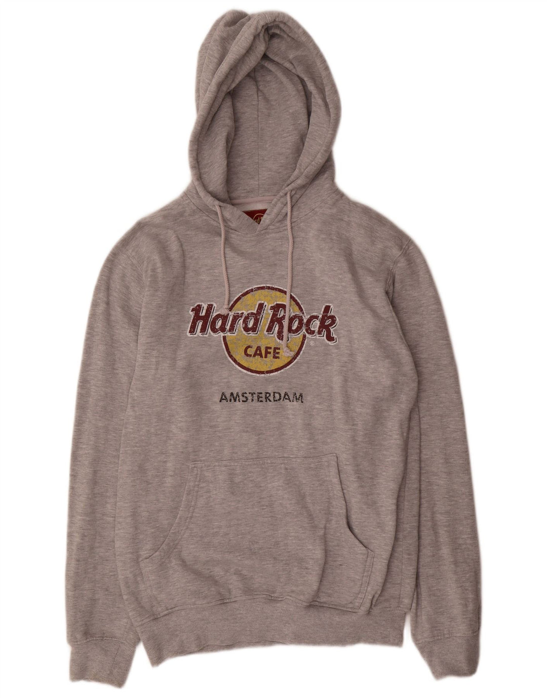 Felpa con cappuccio grafica da uomo Hard Rock Cafe Amsterdam, grande poliestere grigio