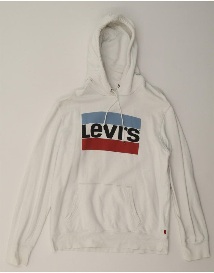 Maglione con cappuccio grafico da uomo Levi's grande in cotone bianco