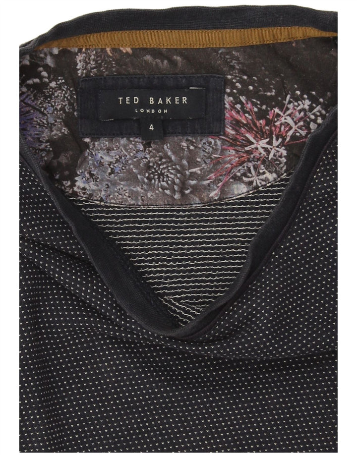 Ted Baker Herren T-Shirt Top Größe 4 Large Marineblau Baumwolle