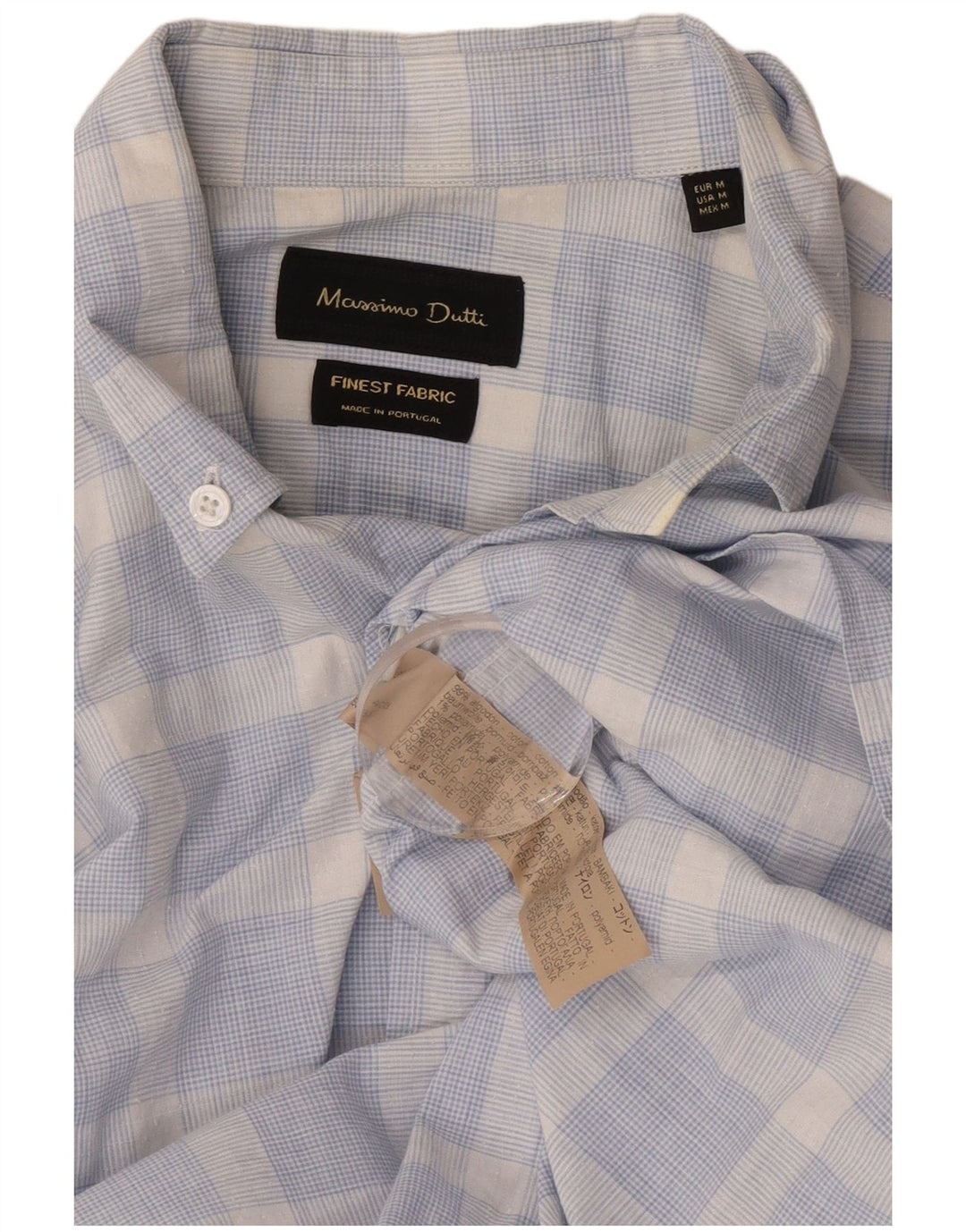 Cămașă Massimo Dutti pentru bărbați, bumbac cu carouri albastru mediu