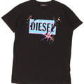 Diesel Herre grafisk T-shirt Top Lille sort bomuld