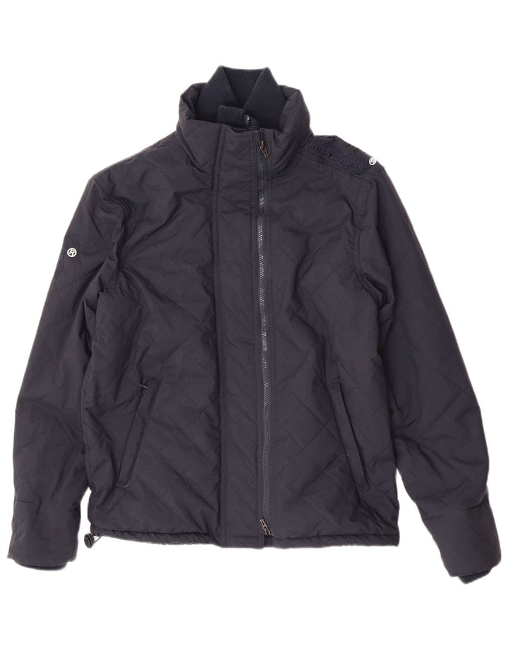 Superdry Veste matelassée pour hommes UK 38 Medium Navy Blue Nylon